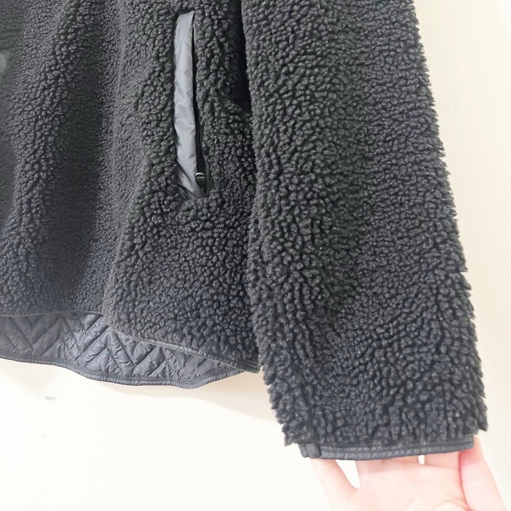 Athleta Cozy Sherpa Snap Sweatshirt Black Size Medium - Picture 8 of 14